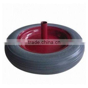 4.80/4.00-8 pu foam wheelbarrow wheel with metal rim