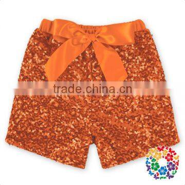 Wholesale Plain Toddler Girl Sequin Shorts Red Bow Cotton & Polyester Baby Shorts