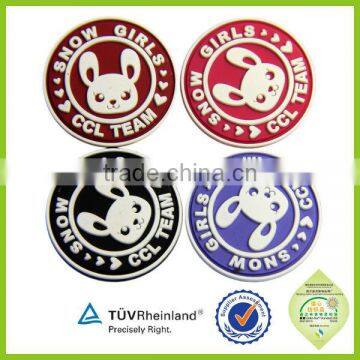 eco-friendly washable embossed adhesive rubber patch stickers