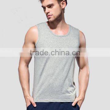Wholesale Gym Fitness Plain Tank Top Dry Fit Custom Singlet Vest Men photo-3