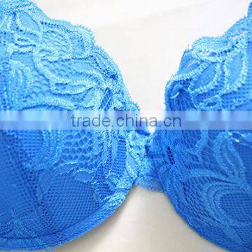 Women Elegant Blue Lace Push up Bra for Panama Market photo-4