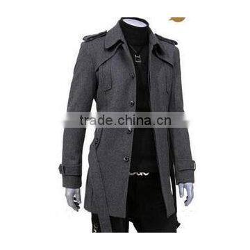 Man Spring and Autumn Long Style Grey Jacket 2015 photo-5