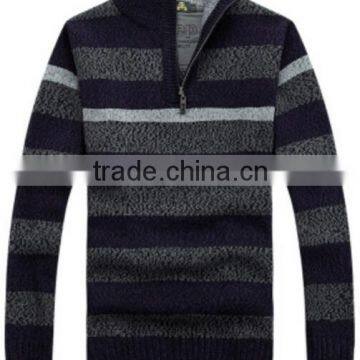 hot sale spring &winter man's stripe cardigan sweater with zipper