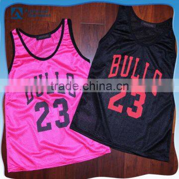 Fashion dry fit loose sport mesh vest top for women wholesale in china