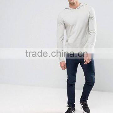 Hot Sale Custom With Drawstring Hood Pouch Pocket Ivory Men's 96% Cotton 4% Elastane Casual Slim Fit Pullover Hoodies photo-4