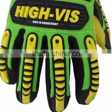 EN388 4543 Cut Resistant Level 5 PVC Dotts Anti Slip Oil and Water Resistant High Performance Impact Safety Gloves photo-4