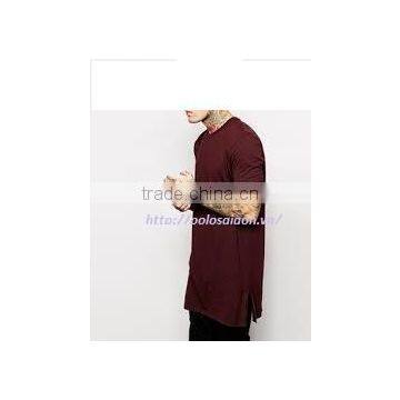 Men Blank t Shirt, Long Line , 100% Cotton photo-2