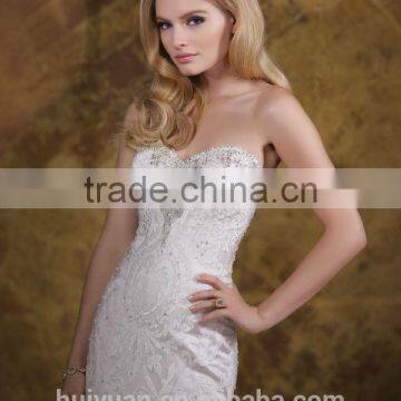 New Fashion Hot Sell Mermaid Lace Strapless Cheap Slim Wedding Dresses photo-4