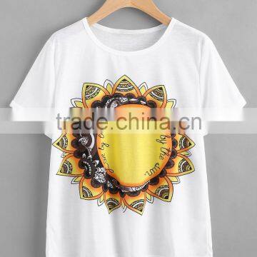 2017 hot sale OEM wholesale new style custom clothes fashion white boutique short sleeve kids printed t shirt