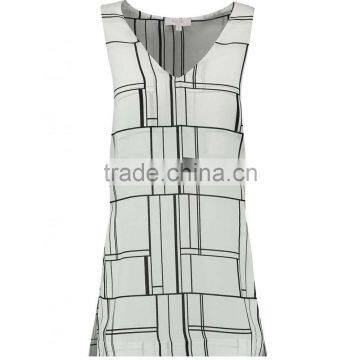 Wholesale OEM Brand Printed Chiffon Blouse Print V Neck Tunic Vest Plus Size Tops photo-2