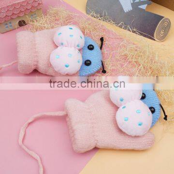 TC13008 Hot Selling Lovely Knitted Animal Pattern Baby Mitten Gloves New Fashion Winter Warm Baby Gloves With String photo-3