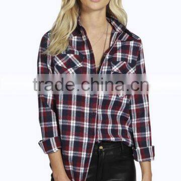 Fashion Classical Casual Women Plaid Shirt New Design Shirts photo-3