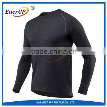 Men Knitted Merino Wool Thermal Underwear Tops photo-4