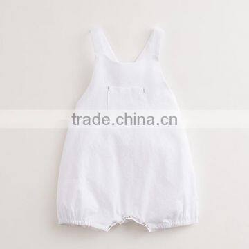 White Suspender Baby Romper Toddler Harem Clothing Backless Designs