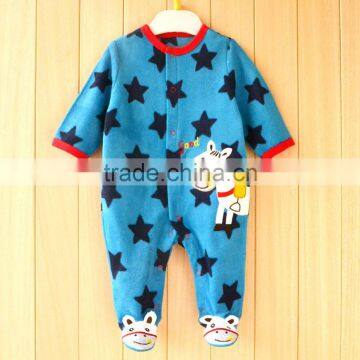 Newborn Baby Spring and Autumn Fleece Long-sleeved Harness Jumpsuit Pure Cotton Clothes photo-6