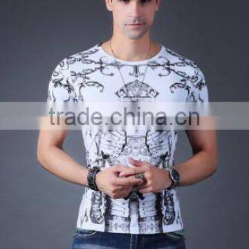 2016 trendy mens cotton t shirt custom fashion t shirt