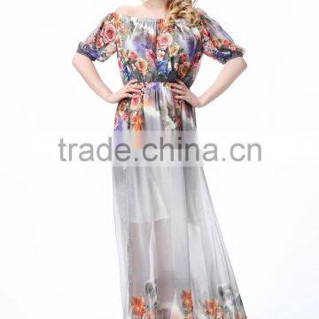 China Manufacturer Elegant Ladies Floral Print Sleeveless Dresses Plus Size photo-4