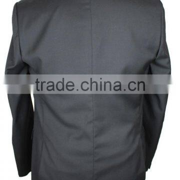 NAAMS MEN'S WOOL 2 BUTTON 2 VENT SLIM FIT SUIT JACKET FLAT FRONT PANT BLACK photo-6