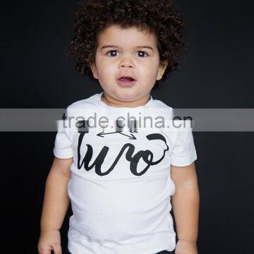 2016 White Little Boy T Shirt Casual Cotton Boy Tee With Letter Cute Kids Clothes BT90423-13