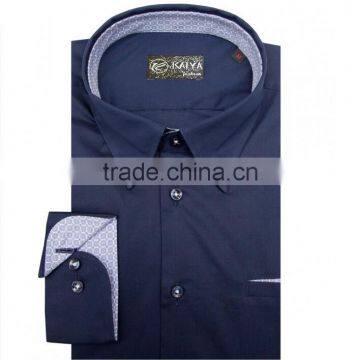 Spring new men business casual long sleeves cotton fabric stand collar shirt