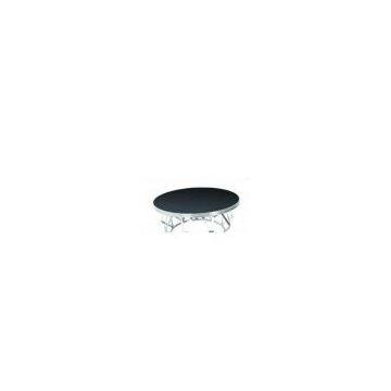 Custom Modern Round Coffee and End Tables with Black Gloss Top