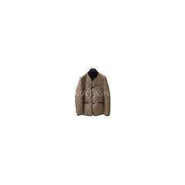 Brown Short Winter Warm Mens Coats Jackets and tops With Diamond Quilting