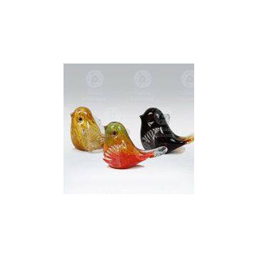 Handblown Colored Glass Birds For Interior Decoration