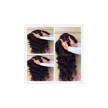 Malaysia Human Hair Full Lace Wig Deep Wave