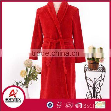 New style autumn winter warm soft coral fleece women bathrobe set with slipper