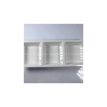 Restaurant Supply Plastic 3 Three Compartment Serving Tray With Divider Food