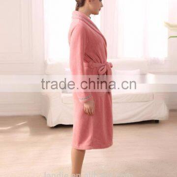 100% POLYESTER WOMEN'S THERMAL CORAL FLEECE BATHROBE photo-5