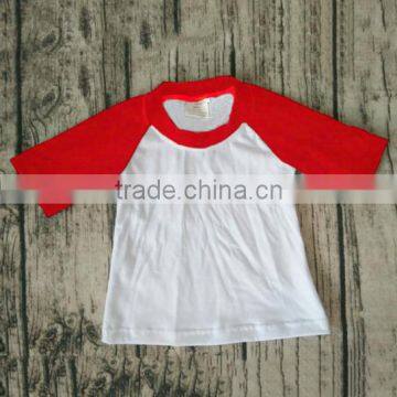 Children Cotton Designs red with white raglan T-shirts latest shirt designs for baby