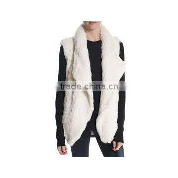 YR078 New Arrival Top Quality Chic Women Apparel Genuine Rabbit Knitted Sleeveless Vest photo-2