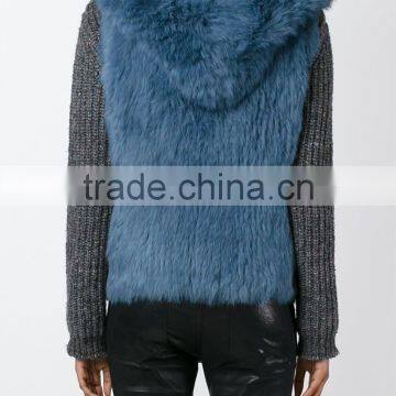 SJ359-01 New Season Rabbit Fur Apparel Woman Hooded Vest