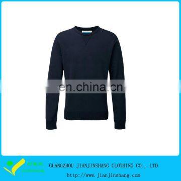 Navy Blue Round Neck Merino Wool Mans Golf Knit Sweater Wholesale