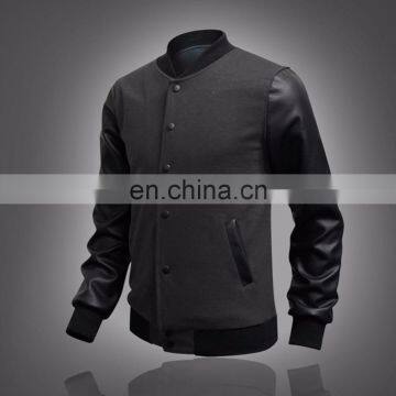 2016 New-Men-Coat-Varsity Jacket-High Quality Jacket for College/Baseball Wear -Jacket-PU-Leather-Sleeve-Outwear