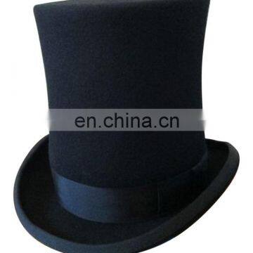 New design top hat good quality flat top fedora hat for man TH2048