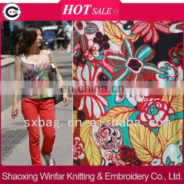 Shaoxing winfar jersey knitting hawaiian 100% digital printing fabric for garment