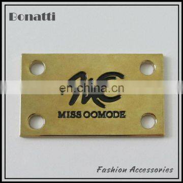 custom metal label for garment with holes