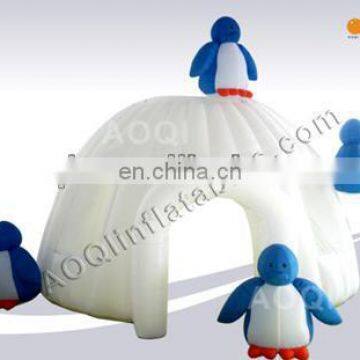 cartoon painted penguin inflatable tent