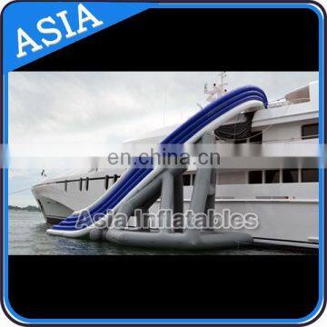 New Inflatable Water Curved Yachts Slides / Boat Slide For Sale
