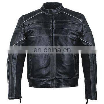 HMB-0412E LEATHER MOTORBIKE JACKETS MOTORCYCLE BIKER COATS photo-2
