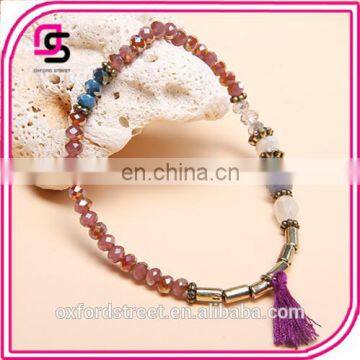 European style simple macrame environmental glass bean bracelet