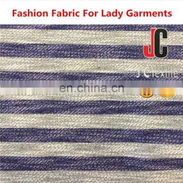 JC -K12508 Shaoxing knit yarn dyed stripe Poly fabric wholesale