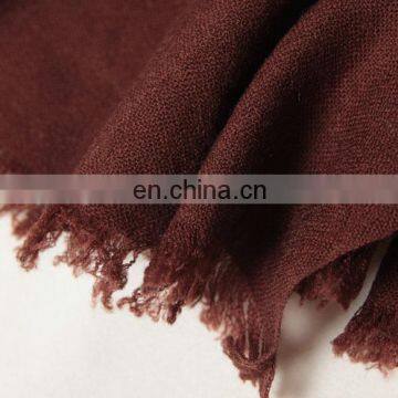Women Long Cotton Pom Pom Tassel Scarf photo-6