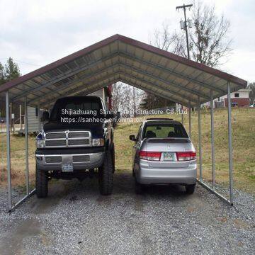 Rain protect canopy galvanized steel frame carport and garage building shed for car