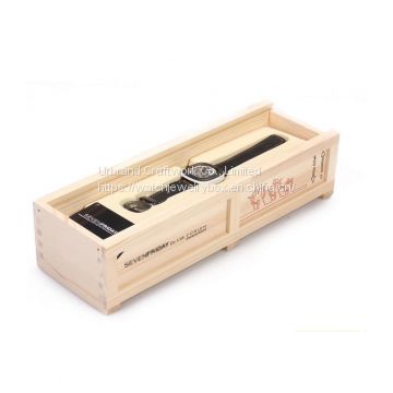 Single solid pine wooden watch box matte painting watch box with sliding lid design wholesale