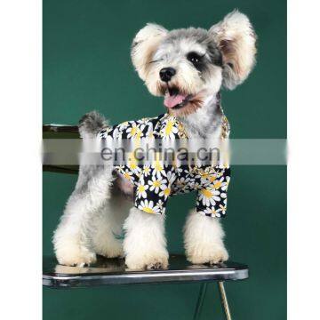 Dog Clothes Summer Thin Breathable Daisy Printed Shirt Corgi Teddy Schnauzer Pomeranian Clothing photo-5