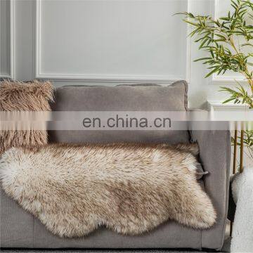 Nordic Long Plush Area Rug Wholesale Faux Carpets Fur Mats Area Yellow Rug For Bedroom photo-3