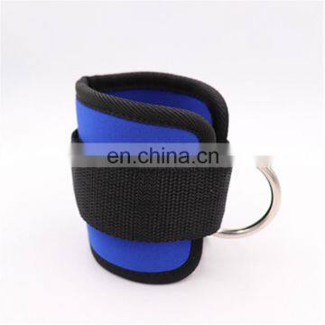 Weightlifting Gym Workout Fitness Double D Ring Neoprene Padded Ankle Cuff Fitness Ankle Straps for Cable Machines photo-3